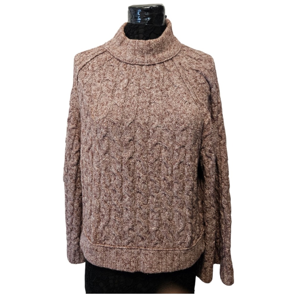 Free People Snow Bird Cable Knit Flared Bell Sleeves Sweater Size Small Boho